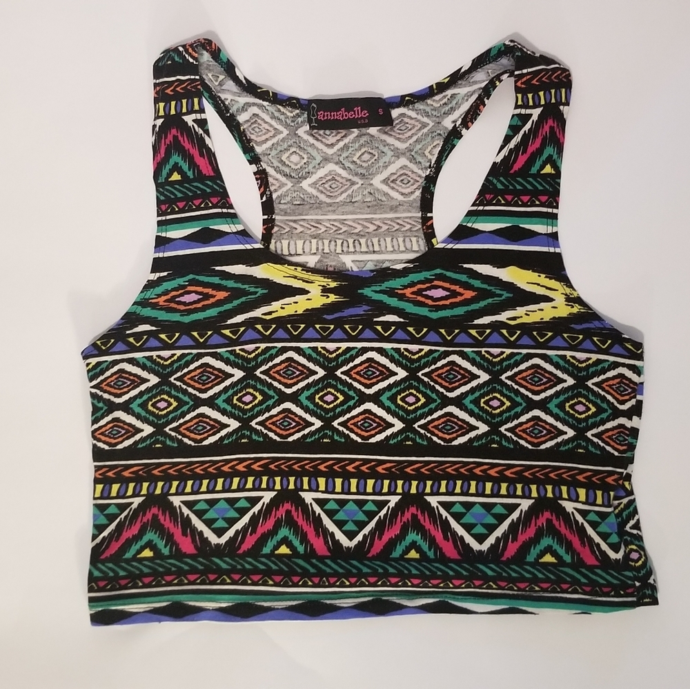 Geo Print Crop Top Tank